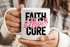 Faith Hope Cure SVG | Breast Cancer Awareness SVG Product Image 3