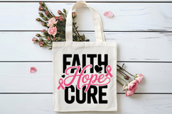 Faith Hope Cure SVG | Breast Cancer Awareness SVG Product Image 4