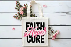 Faith Hope Cure SVG | Breast Cancer Awareness SVG Product Image 4