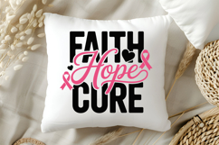Faith Hope Cure SVG | Breast Cancer Awareness SVG Product Image 5