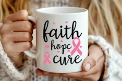 Faith Hope Cure SVG, Breast Cancer SVG Design Product Image 2
