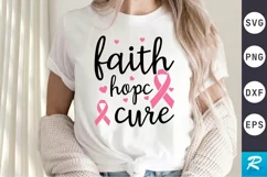 Faith Hope Cure SVG, Breast Cancer SVG Design Product Image 1
