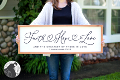 Faith Hope Love SVG, Christian Sign Design Product Image 2