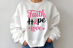 Faith Hope Love SVG | Breast Cancer Awareness SVG Product Image 2