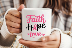 Faith Hope Love SVG | Breast Cancer Awareness SVG Product Image 3