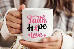 Faith Hope Love SVG | Breast Cancer Awareness SVG Product Image 3