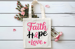 Faith Hope Love SVG | Breast Cancer Awareness SVG Product Image 4