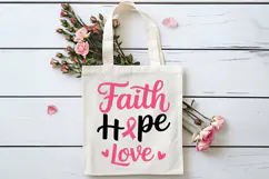 Faith Hope Love SVG | Breast Cancer Awareness SVG Product Image 4