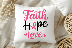 Faith Hope Love SVG | Breast Cancer Awareness SVG Product Image 5