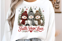Faith Hope Love Snowman Christmas PNG Product Image 2