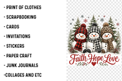 Faith Hope Love Snowman Christmas PNG Product Image 3