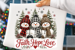 Faith Hope Love Snowman Christmas PNG Product Image 4
