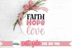 Christian Valentine SVG shown on a round wood sign
