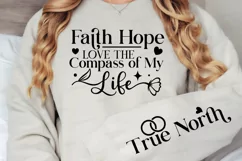 Faith Hope Love The Compass Sleeve SVG, Christian SVG Design Product Image 2