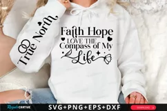 Faith Hope Love The Compass Sleeve SVG, Christian SVG Design Product Image 1