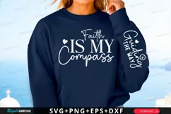 Faith Is My Compass Sleeve SVG, Christian SVG Design Product Image 2