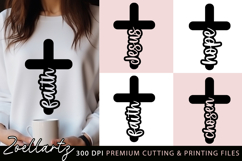 Faith Jesus Hope Chosen Christian Quote SVG Bible Cross SVG Product Image 1
