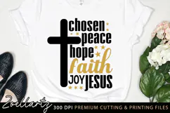 Jesus Faith Christian Quote SVG Cut File Chosen Hope Bible Product Image 1