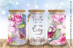 Religious 16 oz libbey glass can, bible verse tumbler png Product Image 1