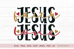Faith Love valentines Day Jesus SVG by shine green art