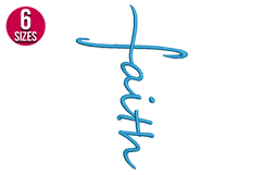 Faith Text Machine Embroidery Design | Instant Download Product Image 1