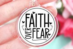 Faith over fear SVG, Christian Keychain SVG Product Image 1