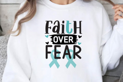 Faith over fear SVG, Cervical Cancer SVG Product Image 1