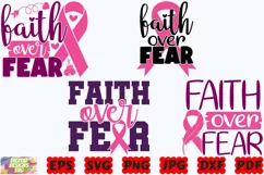 Faith Over Fear SVG | Breast Cancer SVG | Cancer Awareness Product Image 3