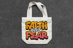 Faith Over Fear Graffiti Quote SVG Vector Design Product Image 2