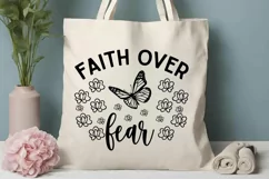 Faith Over Fear SVG, Breast Cancer SVG Design Product Image 3