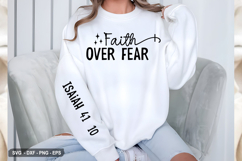 Faith Over Fear - Christian Sleeve T-Shirt Design Product Image 2