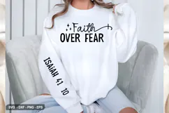 Faith Over Fear - Christian Sleeve T-Shirt Design Product Image 2