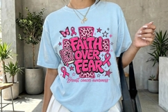 Faith Over Fear Breast Cancer Christian PNG Product Image 3