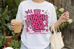 Faith Over Fear Breast Cancer Christian PNG Product Image 4