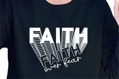 Faith Over Fear Stacked Font SVG, Motivational Quotes SVG Product Image 1