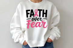 Faith Over Fear SVG | Breast Cancer Awareness SVG Product Image 2