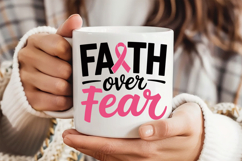 Faith Over Fear SVG | Breast Cancer Awareness SVG Product Image 3