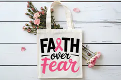 Faith Over Fear SVG | Breast Cancer Awareness SVG Product Image 4