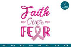Faith Over Fear| Breast Cancer |Machine Embroidery Product Image 1