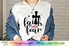 Faith Over Fear SVG | Religious Easter SVG | Inspirational Product Image 1