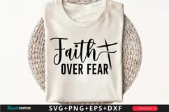 Faith Over Fear SVG, Christian SVG Design Product Image 1