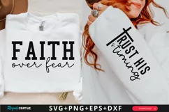 Faith Over Fear Sleeve SVG, Christian SVG Design Product Image 1