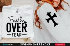 Faith Over Fear Sleeve SVG, Christian SVG Design Product Image 1