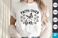 Faith Over Fear SVG, Breast Cancer SVG Design Product Image 1