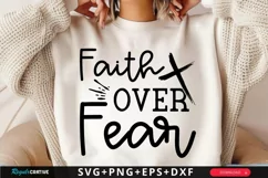 Faith Over Fear SVG, Christian SVG Design Product Image 1