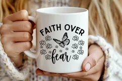Faith Over Fear SVG, Breast Cancer SVG Design Product Image 2