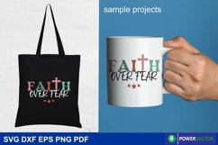 Faith Over Fear SVG PNG, Christian Bible Verse Motivation Product Image 5