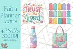 Christian Clipart PNG, Faith Icons for Devotional Art Product Image 1
