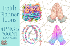 Christian Clipart PNG, Faith Icons for Devotional Art Product Image 1