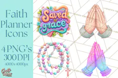 Christian Clipart PNG, Faith Icons for Devotional Art Product Image 1
